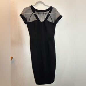 Maggy London Black Dress with Sheer Detail